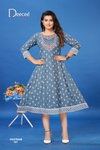 Vastram By Deecee Roman Printed Flared Anarkali Kurtis Suppliers In India